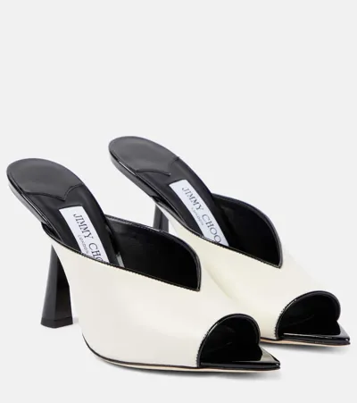 Jimmy Choo Maryanne 100 Leather Mules In White