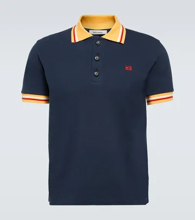 Wales Bonner Navy Sun Polo In Blue