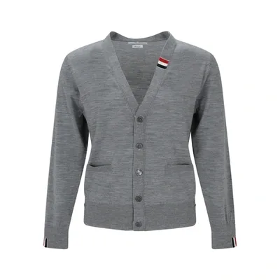 Thom Browne Wool Cardigan In Gray