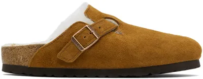 Birkenstock Tan Narrow Boston Loafers In Mink/natural