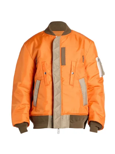 Sacai Nylon Twill Jacket In Orange