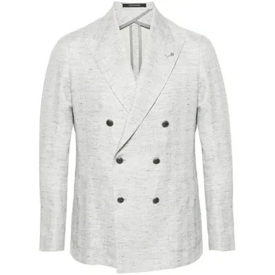 Tagliatore Double-breasted Blazer In Grey