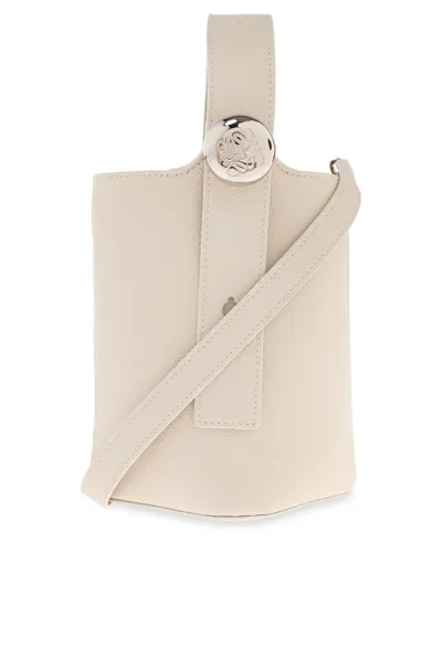 Loewe Pebble Mini Bucket Bag In White