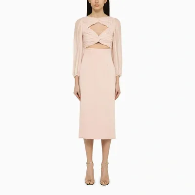 Costarellos Arwenne Cutout Midi Dress In Pink