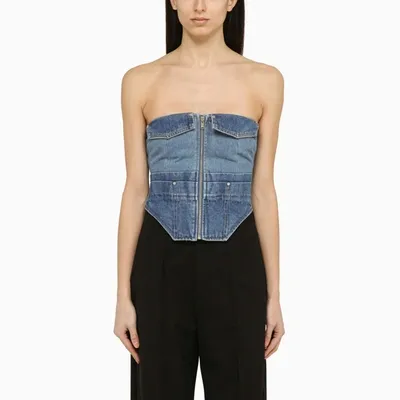 Dion Lee Blue Denim Top With Zip