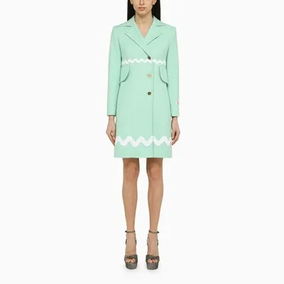 Patou Single-breasted Mint Green Cotton Coat