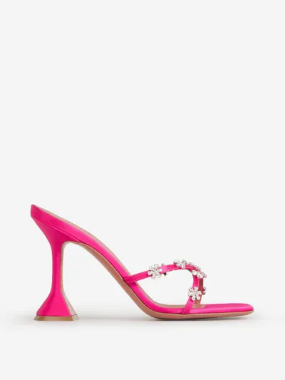 Amina Muaddi Lilly Slipper Sandals In Pink