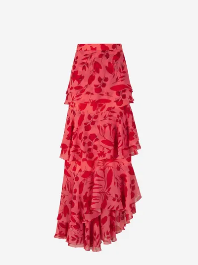 Andres Otalora Flowing Midi Skirt In Orange