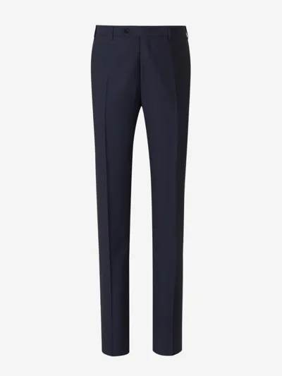 Canali Virgin Wool Pants In Black