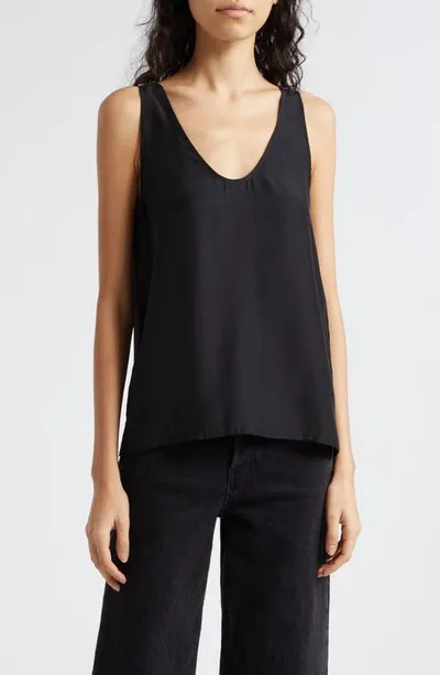 Atm Anthony Thomas Melillo Women's Matte Silk Charmeuse Top In Black