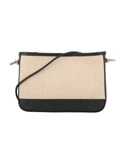 Apc Helene Canvas Shoulder Bag In Black