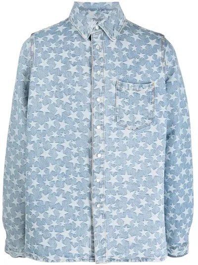 Erl Jacquard Overshirt Clothing In Blue