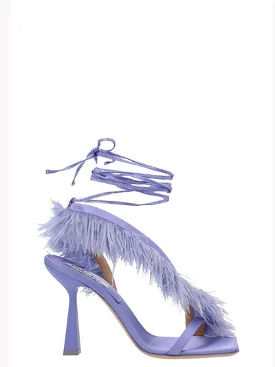 Sebastian 'feather Wrap' Sandals In Purple