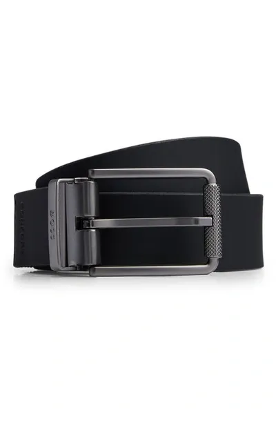 Hugo Boss Tintin Leather Belt In Black