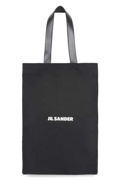 Jil Sander Canvas Tote Bag In Black