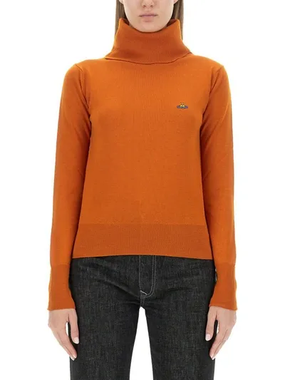 Vivienne Westwood Turtleneck Jersey Giulia In Orange