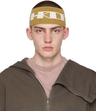 Rick Owens Drkshdw Yellow 'hrdr' Headband In 4211 Mustard/milk/mi