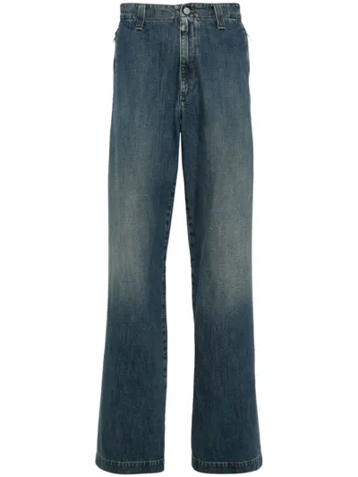 Mm6 Maison Margiela Mid-rise Wide-leg Jeans In Blue