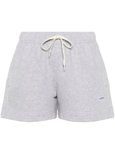 Autry Logo-patch Cotton Shorts In グレー