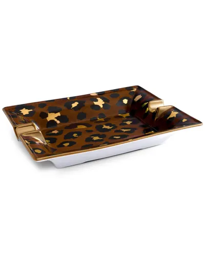 L'objet Leopard-print Ashtray In Brown