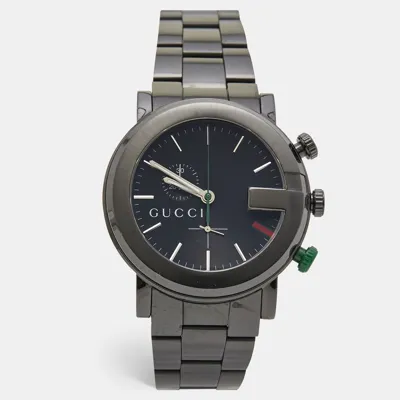 Pre-owned Gucci Black Pvd Coated Stainless Steel G-chrono Ya101331 Men's Wristwatch 44 Mm