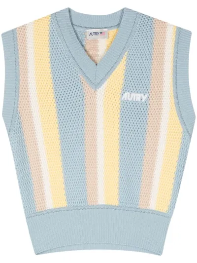 Autry Intarsia-knit Cotton Vest In Multi