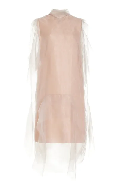 Prada Haze Silk Chiffon Midi Dress In Pink