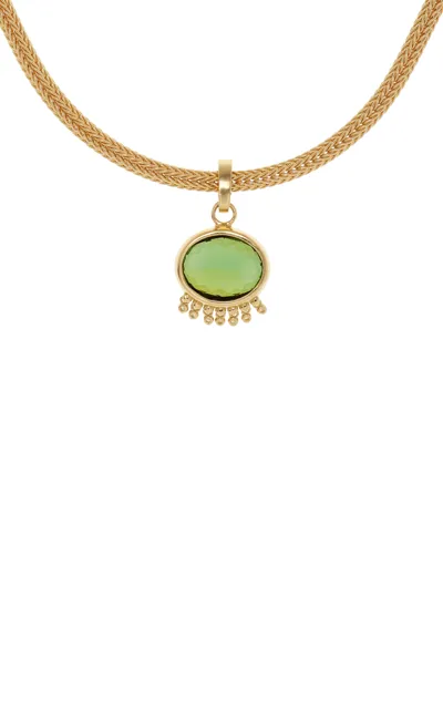 Jade Ruzzo Tennessee 18k Yellow Gold Tourmaline Pendant In Green