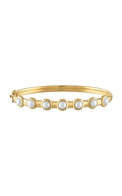 Jade Ruzzo Vic 18k Yellow Gold Pearl Bangle