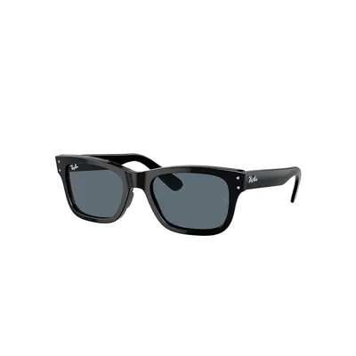 Ray Ban Burbank Sunglasses Black Frame Blue Lenses 55-20