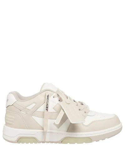 Pre-owned Off-white Sneaker Damen Out Of Office Owia259c99lea0060161 White - Beige Leder In Neutral