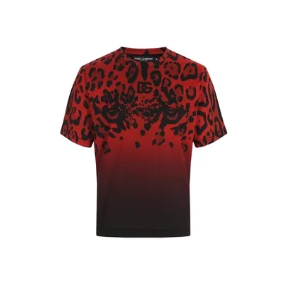 Dolce & Gabbana Animalier T-shirt In Red