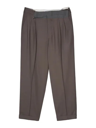 Magliano Pleat-detail Wide-leg Trousers In Brown