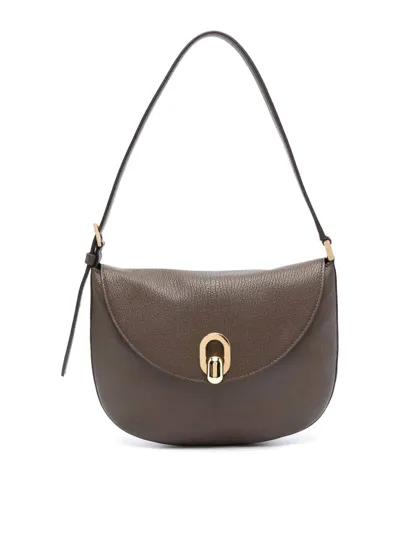 Savette Small Round Hobo In Chevre In Brown