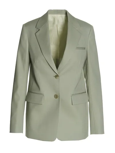 Lanvin Wool Single Breast Blazer Jacket In Green