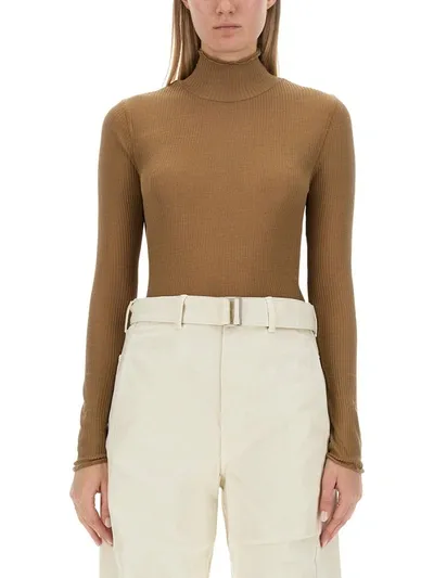 Lemaire Brown Rib Turtleneck