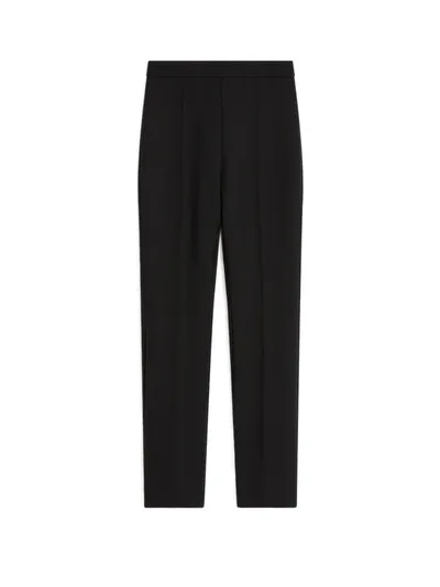 Sportmax Zip Detailed Straight Leg Trousers In Black