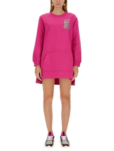 Moschino Knit Dress In Fuchsia