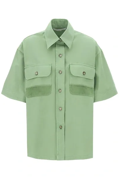 Stella Mccartney Camicia In Cotone Biologico In Green