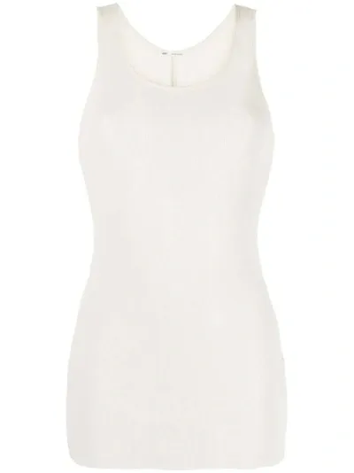 Ami Alexandre Mattiussi Ivory White Scoop-neck Sleeveless Tank Top