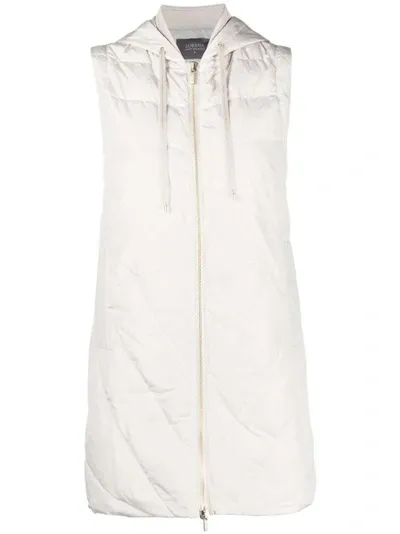 Lorena Antoniazzi Padded Drawstring-hood Vest In White