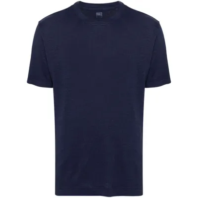 Fedeli Basic T-shirt In Night Blue Organic Cotton