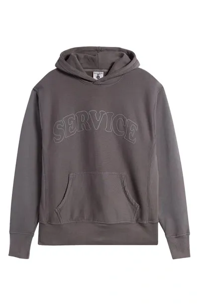 Service Works Arch Logo Organic Cotton Graphic Hoodie In Charcoal