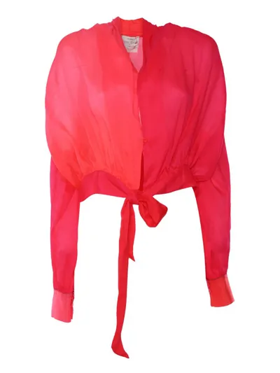 Forte Forte Red Shaded Silk Shirt