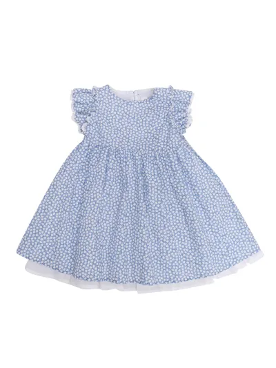 Il Gufo Baby Printed Cotton Dress In Blue