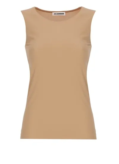 Jil Sander Satin Top In Brown