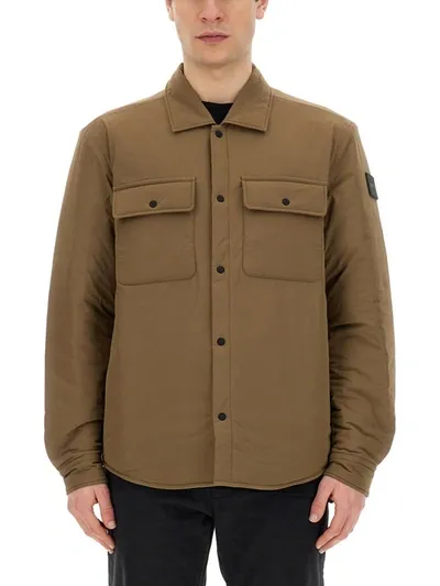 Hugo Boss Padded Shirt In Brown