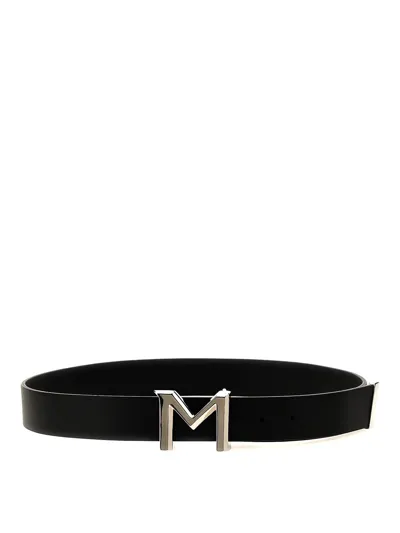 Mugler Belts In Black Leather In Negro