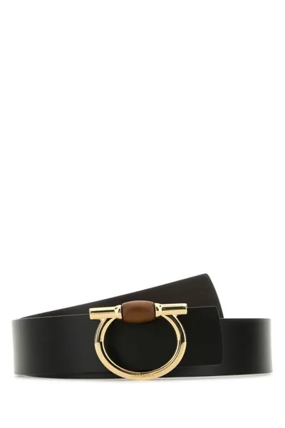 Ferragamo Salvatore  Reversible Gancini Belt In Black