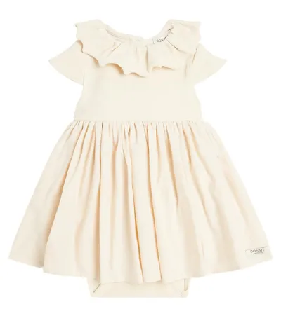 Donsje Baby Brielle Ruffled Cotton-blend Dress In Macaroon